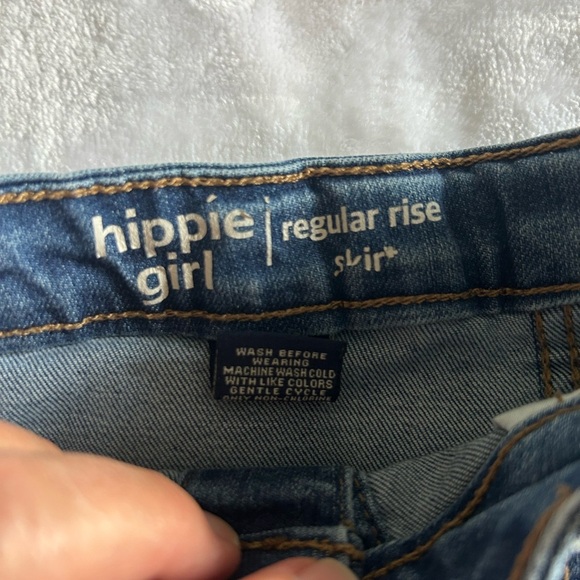 Hippie girl denim skirt with pockets and adjustable waist size 6 - Picture 5 of 10